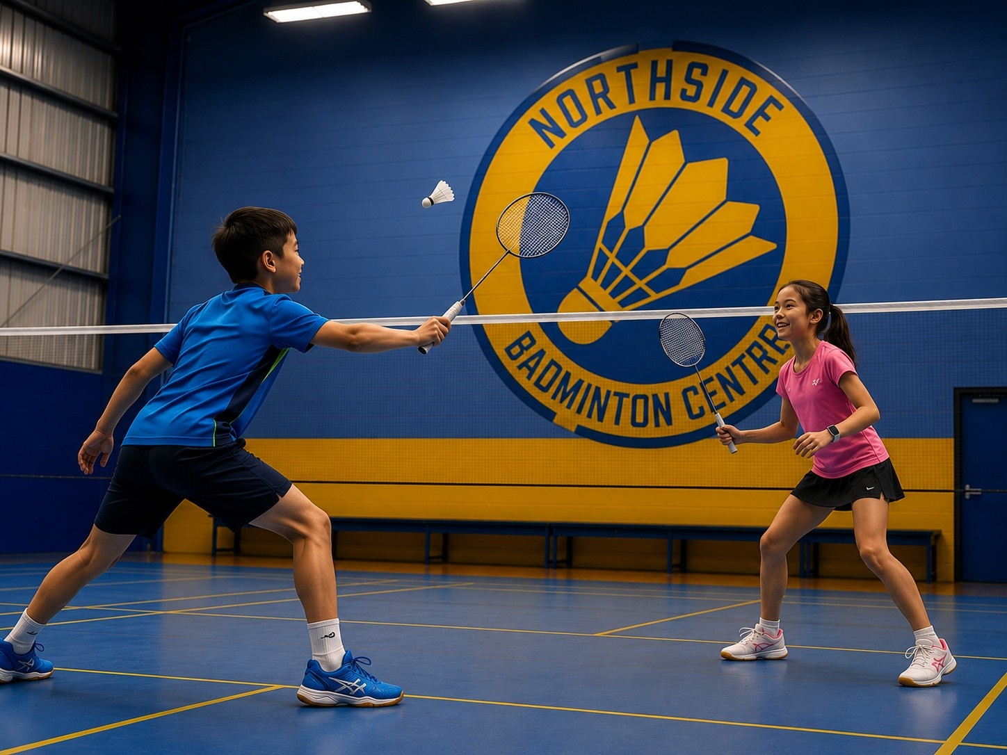 Badminton players at Northside Indoor Sports Centre