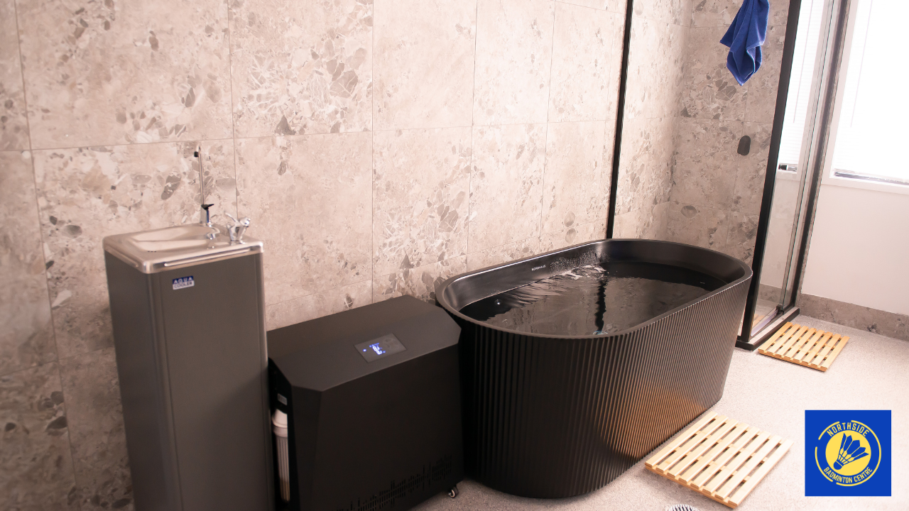 Ice bath at the Northside Badminton Centre Wellness Centre in Brendale, providing cold water therapy to support muscle recovery, reduce soreness, and improve post-workout recovery.