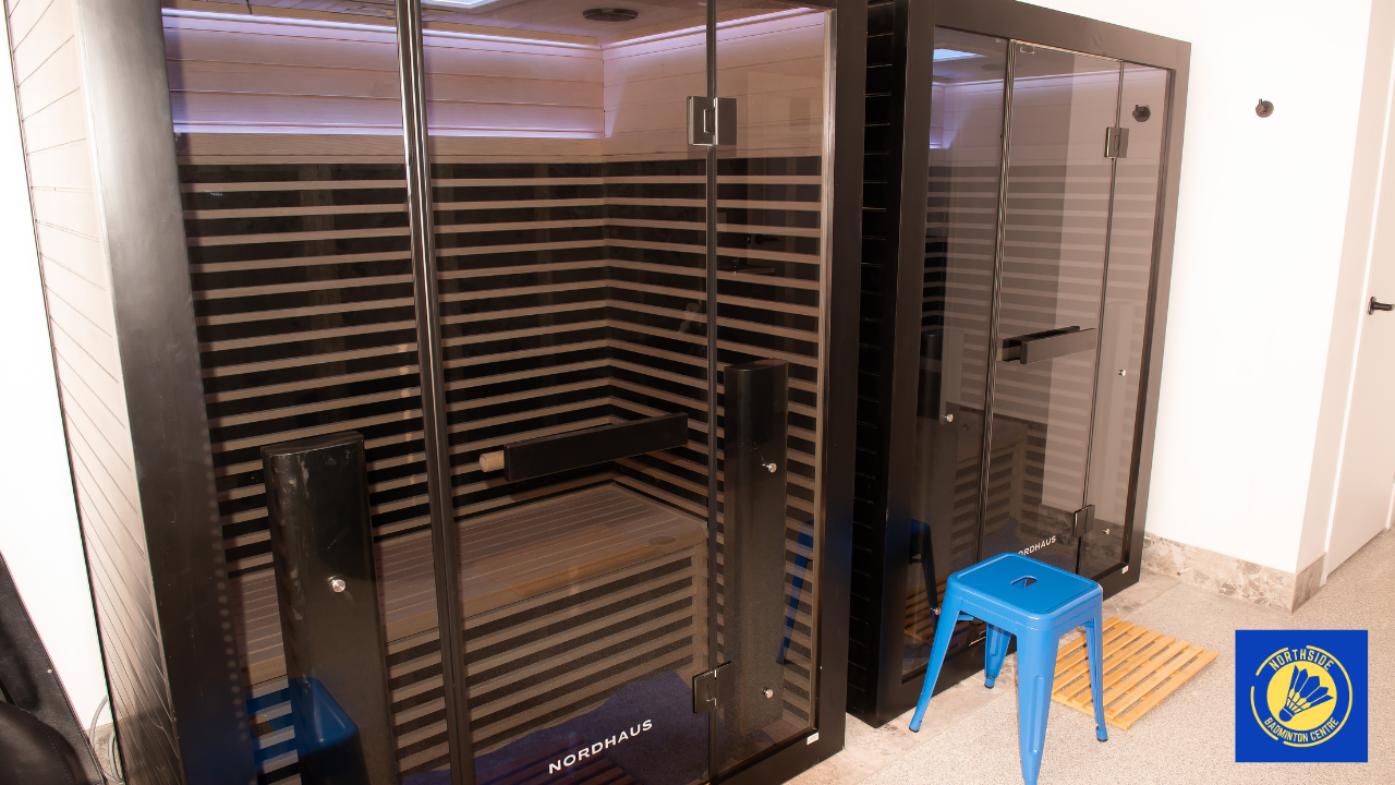 Infrared sauna and ice bath recovery facilities at the Northside Badminton Centre Wellness Centre in Brendale, North Brisbane
