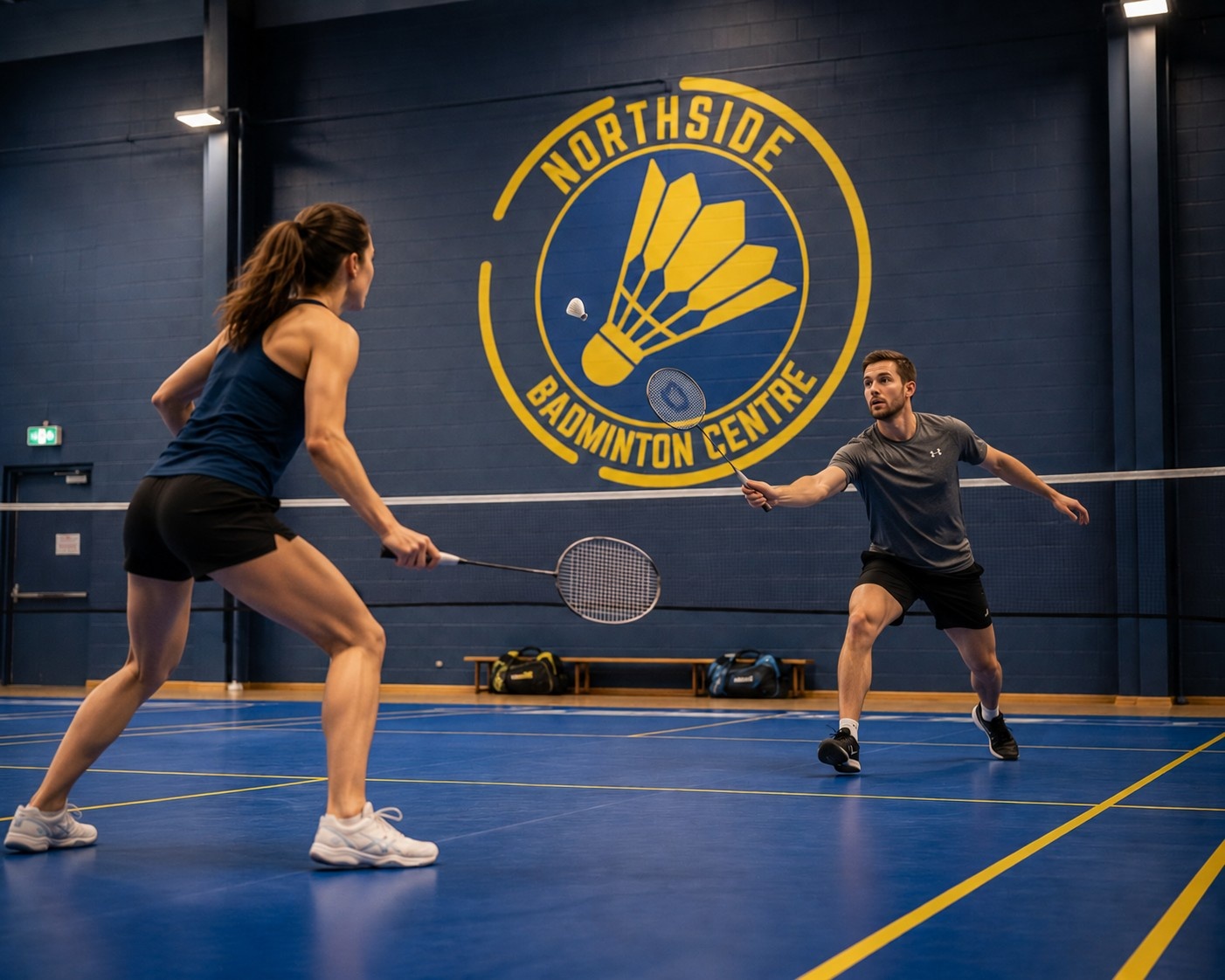 Players enjoying indoor pickleball at Northside Badminton Centre